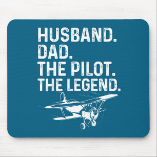 Mousepad Ilustração Marido Pai Piloto Lenda Masculina