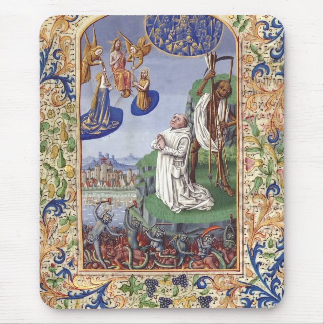 Mousepad Ilustração Medieval de São Bernardo de Claraval (Frente)