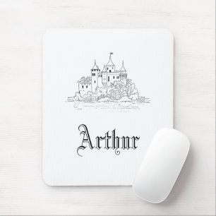 Mousepad Ilustração minimalista do castelo medieval venenos