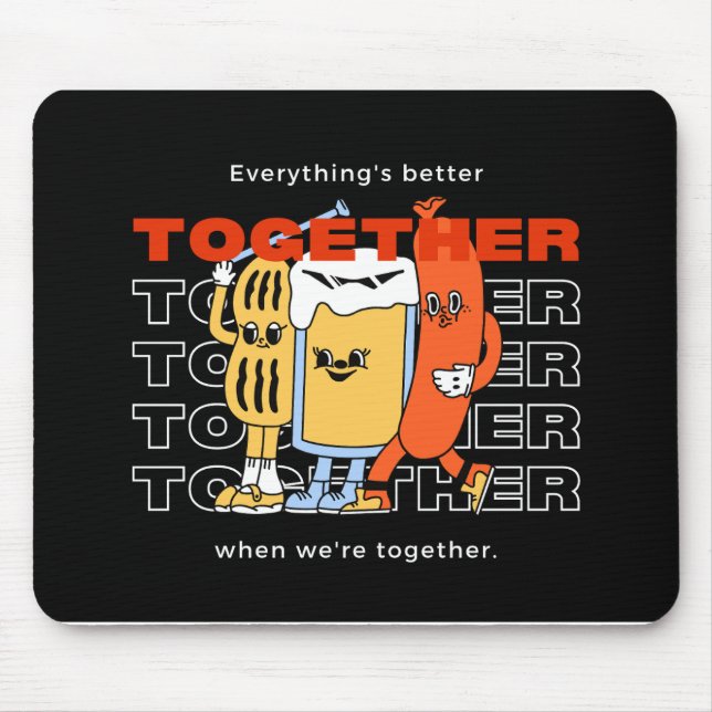 Mousepad Ilustração Preta e Amarela com Tipografia (Frente)