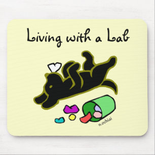 Mousepad Ilustração preta engraçada dos desenhos animado