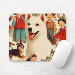 Mousepad Ilustração Vintage Coreano Jindo