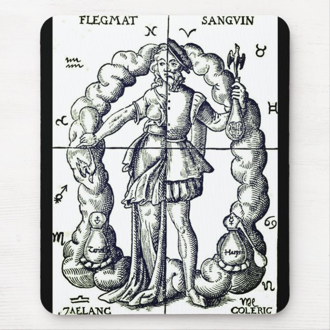 Mousepad Ilustração Vintage de Sinais Zodiac (Frente)