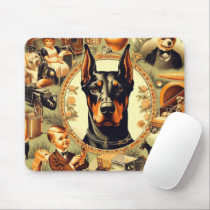 Mousepad Ilustração Vintage Doberman