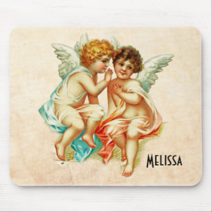 Mousepad Ilustração Vintage Ephemera Angel Cherubs