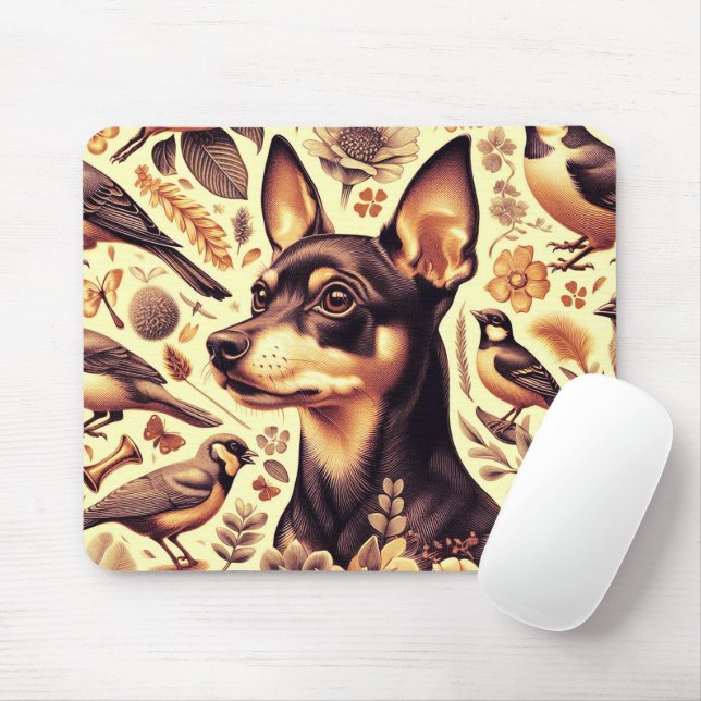 Mousepad Ilustração Vintage Pinscher (Com mouse)