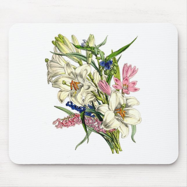 Mousepad Ilustrações de Botânica Vintage (Frente)