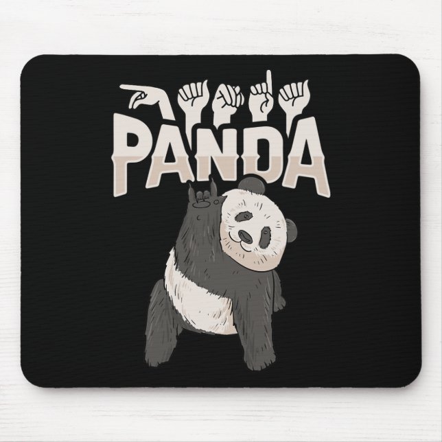 Mousepad ILY Panda ASL Gesto de Mão surdo surdo perda de au (Frente)
