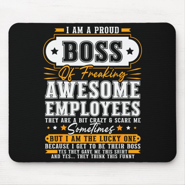 Mousepad I'm A Proud Boss Of Freaking Awesome Employees Fun (Frente)