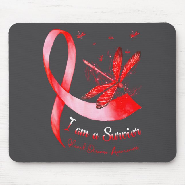Mousepad I'm A Survivor Heart Disease Awareness Month Red R (Frente)