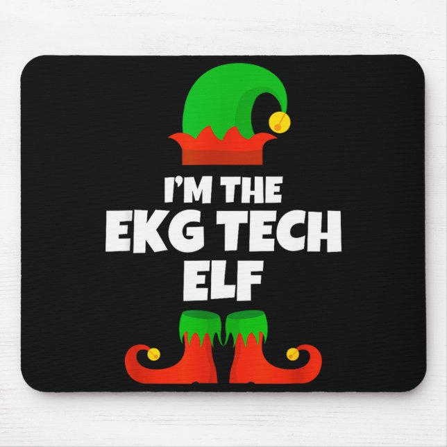 Mousepad I'm Ekg Tech Elf Family Pajama Christmas Electroca (Frente)