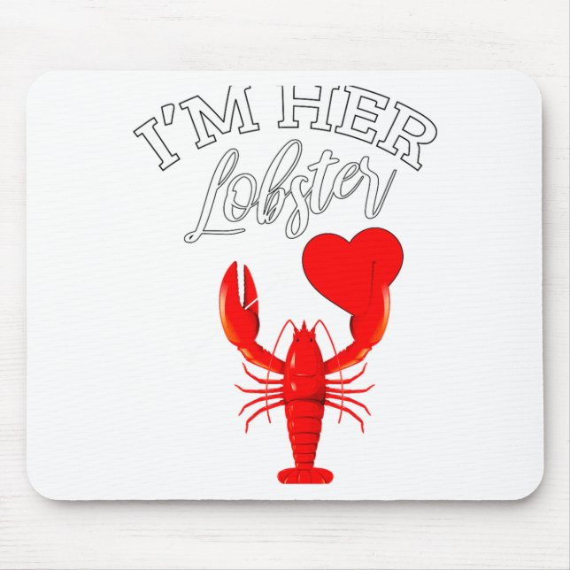 Mousepad Im Her Lobster Heart Couple Matching Gift Valentin (Frente)