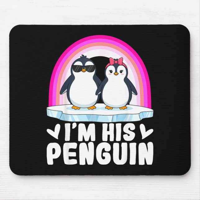 Mousepad I'm Her Penguin Matching Couple Valentine Love Hea (Frente)