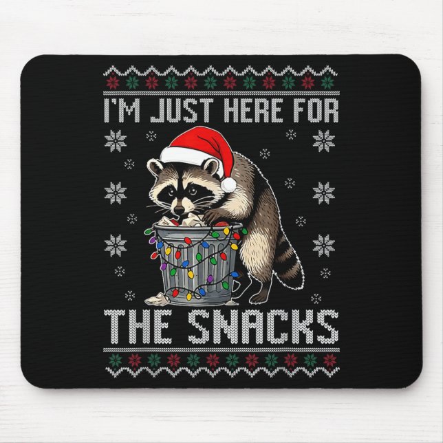 Mousepad I'm Just Here For Snacks Raccoon Christmas Kids To (Frente)