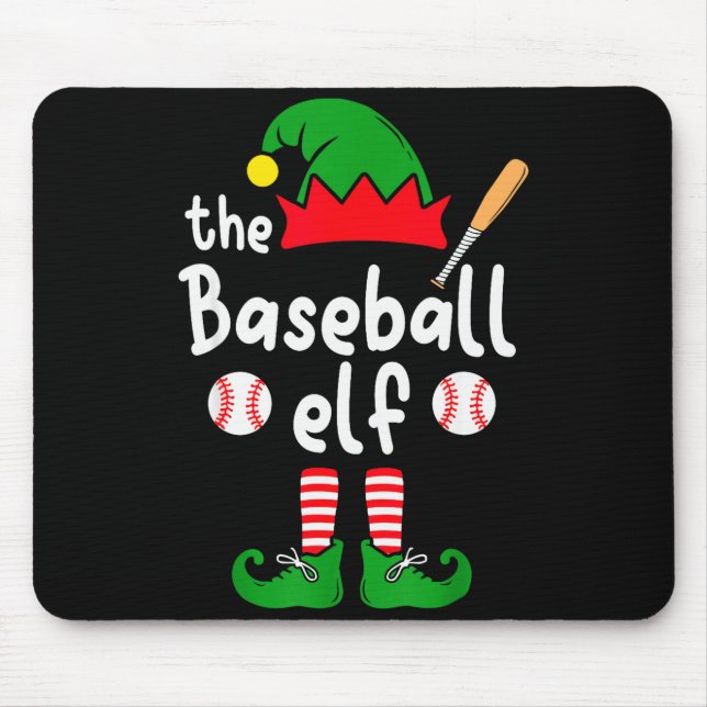 Mousepad I'm The Baseball Elf Christmas Family Matching Paj (Frente)