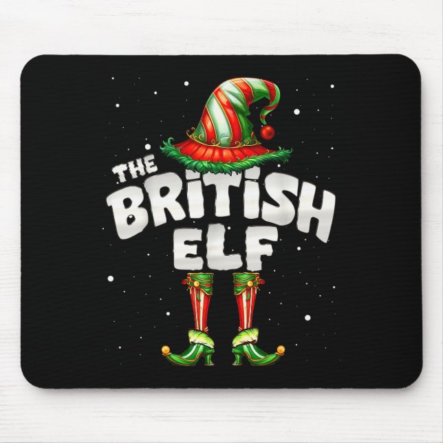Mousepad I'm The British Elf Family Matching Group Christma (Frente)