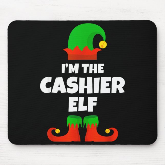 Mousepad I'm The Cashier Elf Family Pajama Christmas Funny  (Frente)