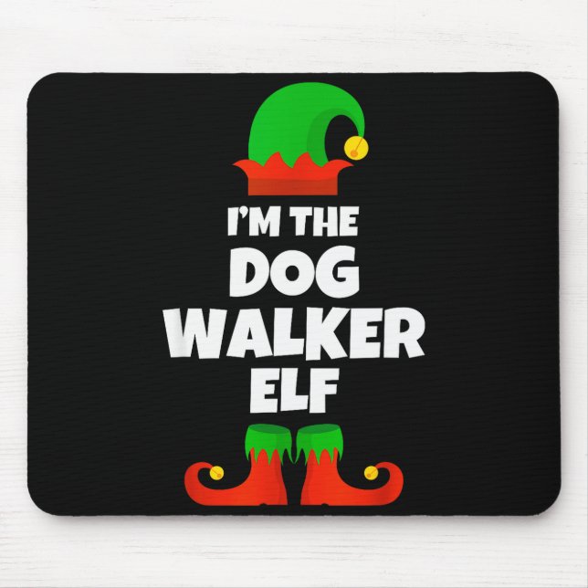 Mousepad I'm The Dog Walker Elf Family Pajama Christmas Fun (Frente)