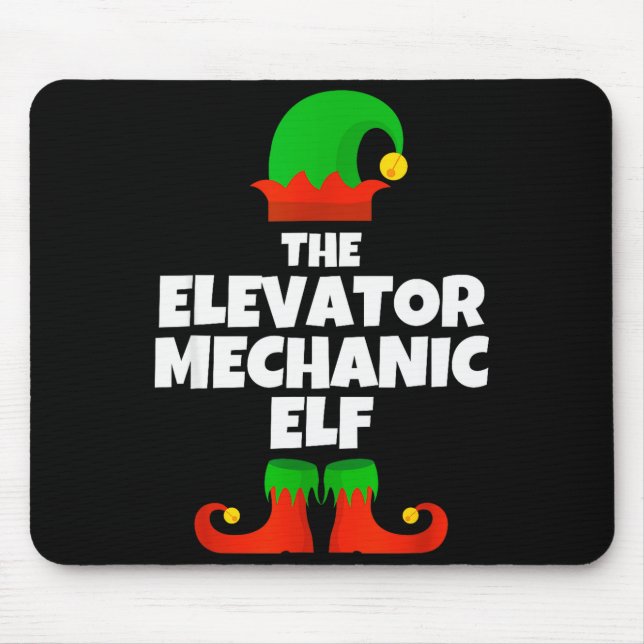 Mousepad I'm The Elevator Mechanic Elf Family Pajama Christ (Frente)