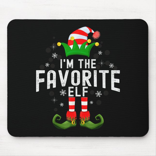 Mousepad I'm The Favorite Elf Christmas Family Pjs Costume  (Frente)