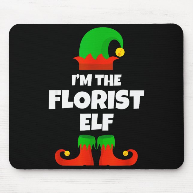 Mousepad I'm The Florist Elf Family Pajama Christmas Floral (Frente)