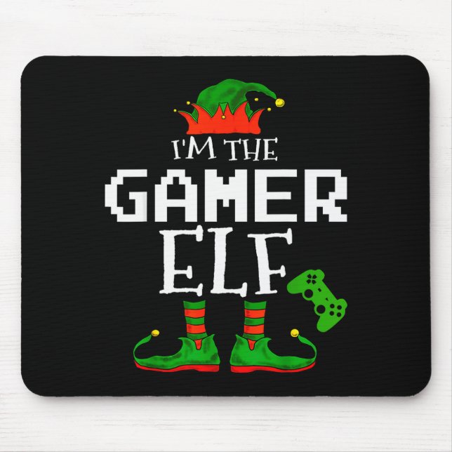 Mousepad I'm The Gamer Elf Family Matching Gaming Christmas (Frente)
