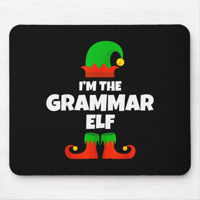 Mousepad I'm The Grammar Elf Family Pajama Christmas Englie (Frente)