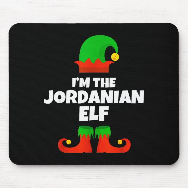 Mousepad I'm The Jordanian Elf Family Pajama Christmas Funn (Frente)