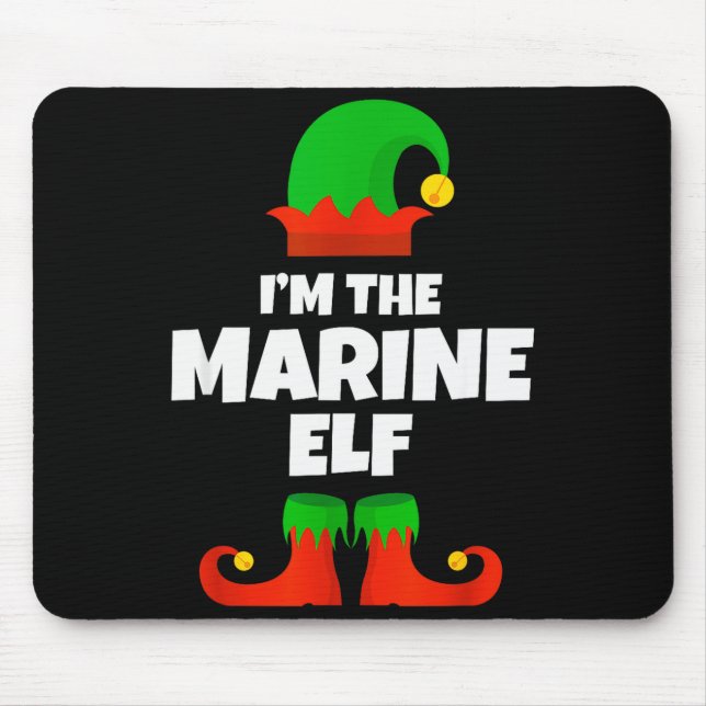 Mousepad I'm The Marine Elf Family Pajama Christmas Biology (Frente)