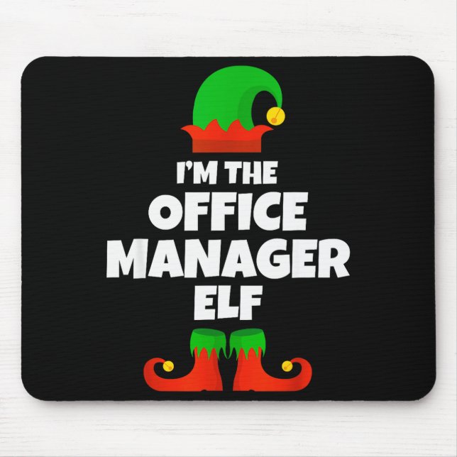 Mousepad I'm The Office Manager Elf Family Pajama Christmas (Frente)