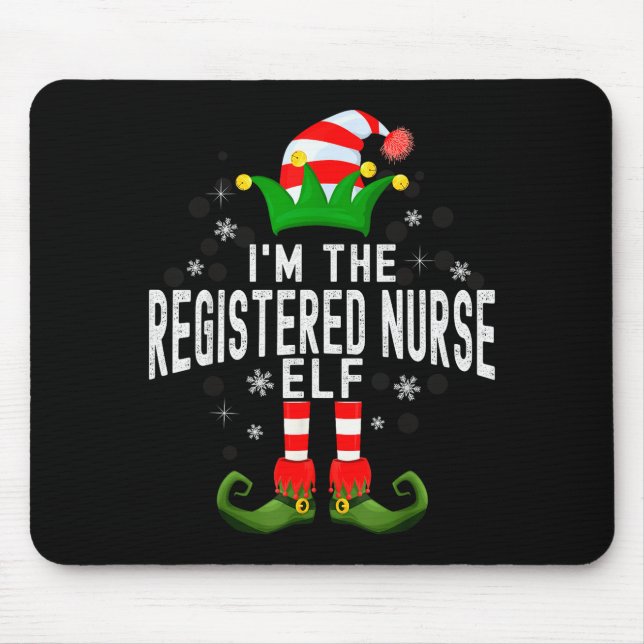 Mousepad I'm The Registered Nurse Elf Christmas Family Pjs  (Frente)
