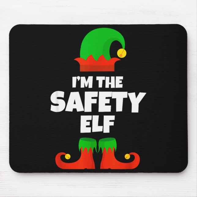 Mousepad I'm The Safety Elf Family Pajama Christmas Officer (Frente)