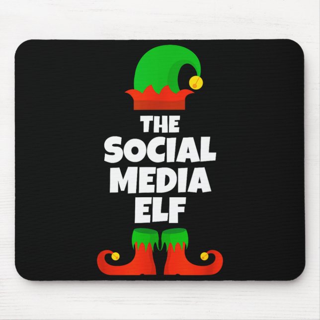 Mousepad I'm The Social Media Elf Family Pajama Christmas F (Frente)