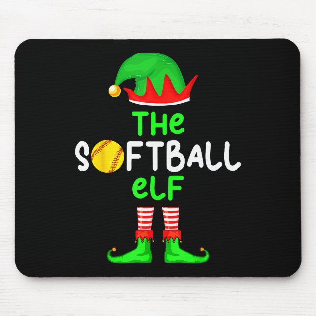 Mousepad I'm The Softball Elf Christmas Family Matching Paj (Frente)