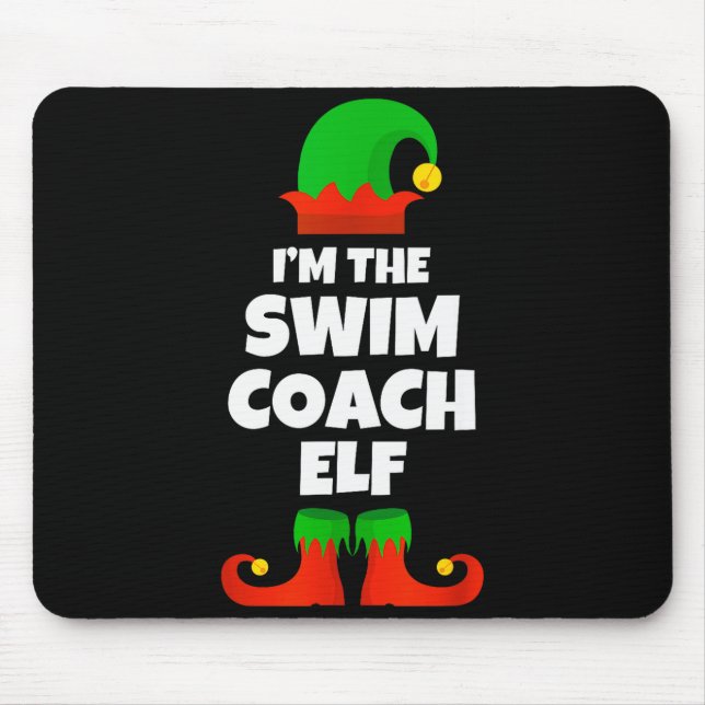 Mousepad I'm The Swim Coach Elf Family Pajama Christmas Fun (Frente)