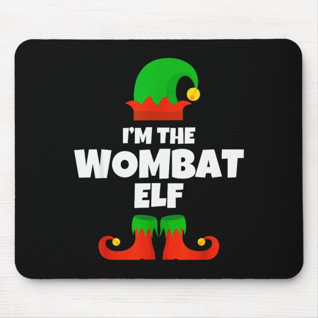 Mousepad I'm The Wombat Elf Family Pajama Christmas Funny  (Frente)