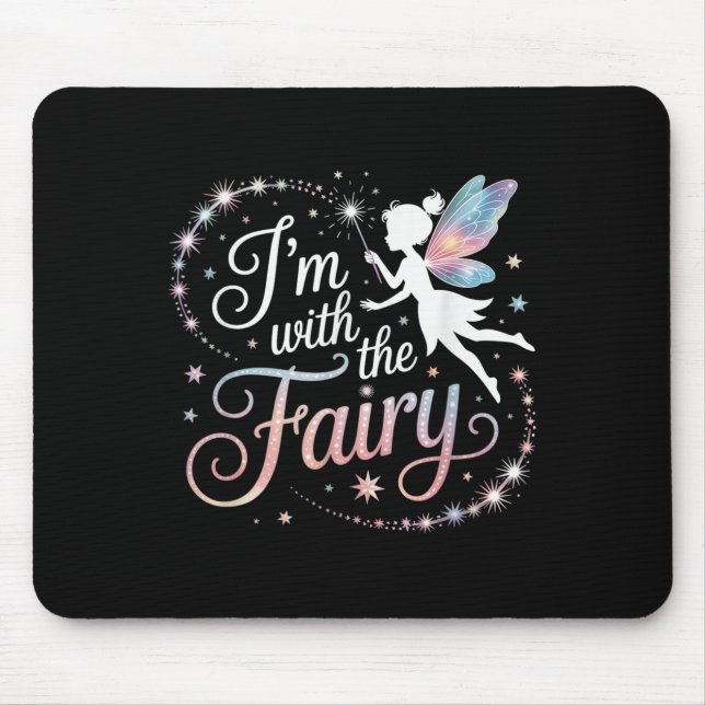 Mousepad I'm With The Fairy Halloween Costume Dad Mom Group (Frente)