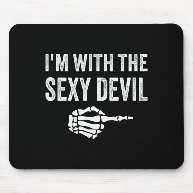 Mousepad I'm With The Y Devil Halloween Couples Costume  (Frente)