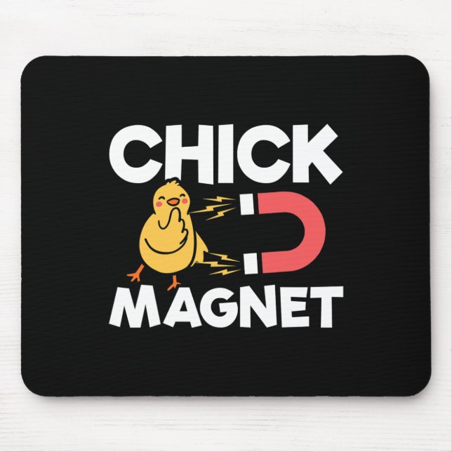 Mousepad Ímã de Galinha Piada de Páscoa Frango Engraçado  (Frente)