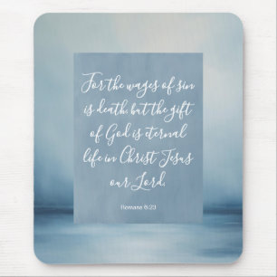 Mousepad Imagem da Bíblia Versículo Romanos 6:23 Caderno Es