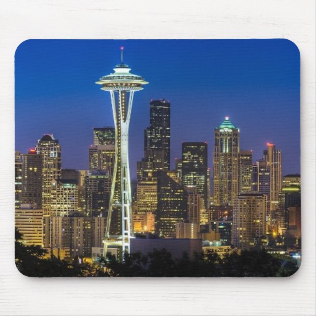 Mousepad Imagem da skyline de Seattle em horas de manhã (Frente)