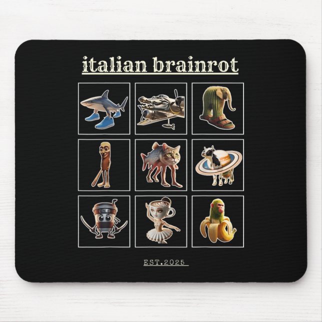 Mousepad Imagem de Brainrot Itália Meme Gen Z Funny Humo (Frente)