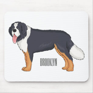 Mousepad Imagem de desenho animado de cão da montanha Berne