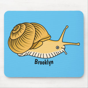 Mousepad Imagem de desenho animado de caracol amarelo-bonit