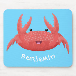 Mousepad Imagem de desenho animado de caranguejo vermelho-b