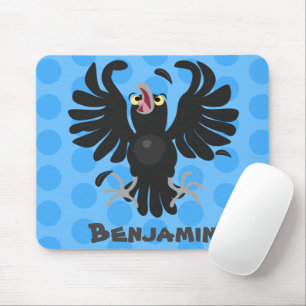Mousepad Imagem de desenho animado de corvo maluco