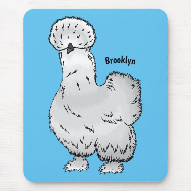 Mousepad Imagem de desenho animado de frango Silkie (Frente)