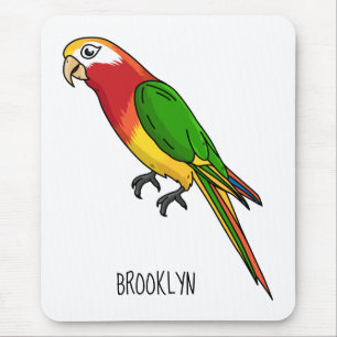 Mousepad Imagem de desenho animado de papagaio feliz e boni