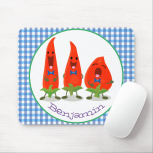 Mousepad Imagem de desenho animado de pimentões cantando p