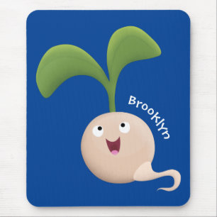Mousepad Imagem de desenho animado de sementes felizes e bo